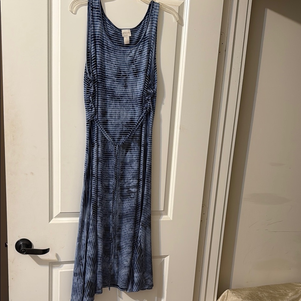 Chico's Blue Halter Sundress Sleeveless Midi